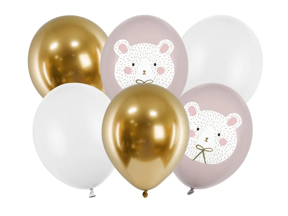 das-kost-mland-dekorationen-polar-bear-luftballon-rosa-6-stk image 1