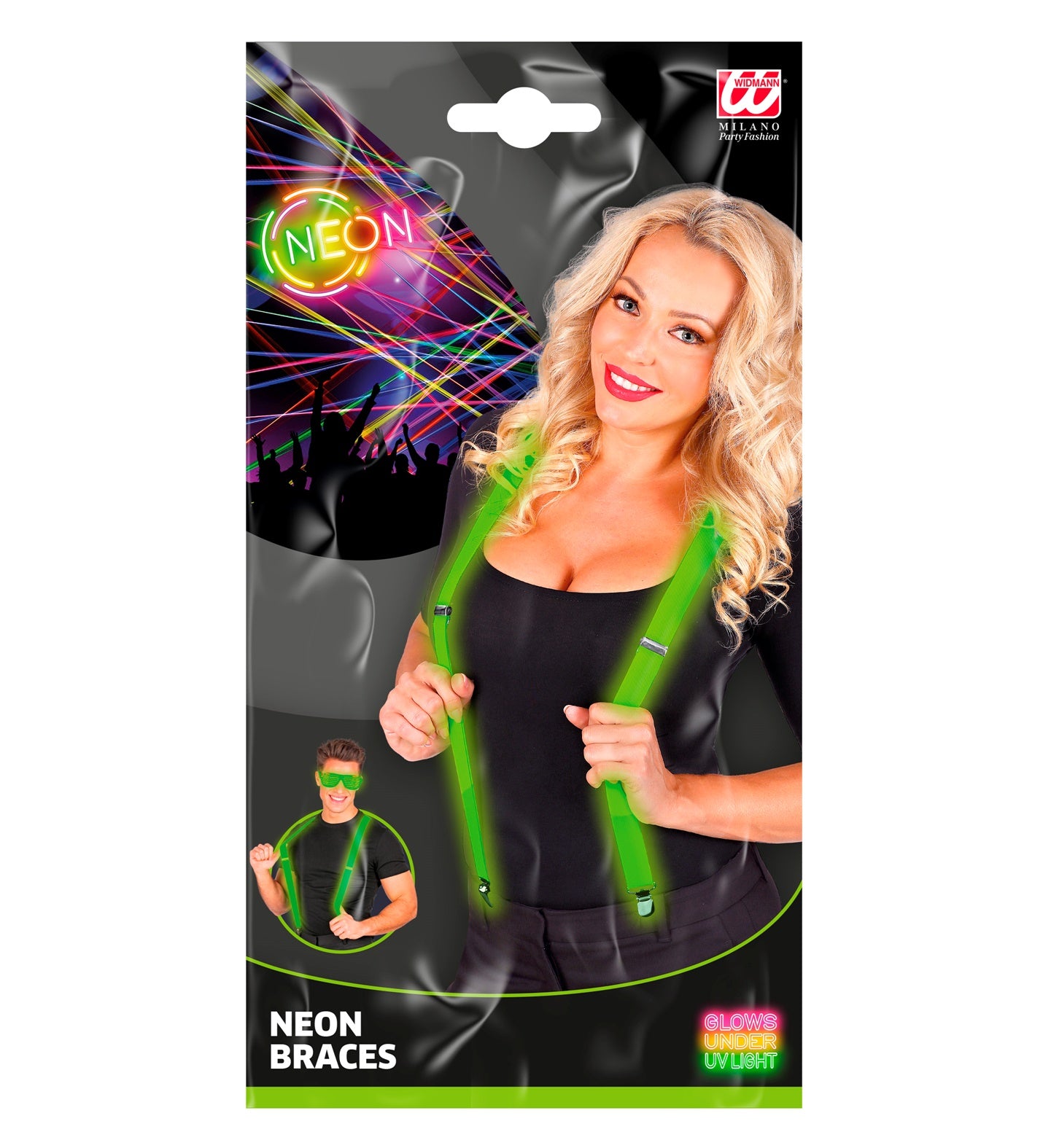 hosentr-ger-erwachsene-neon-gr-n-verstellbar-mit-clips image 2