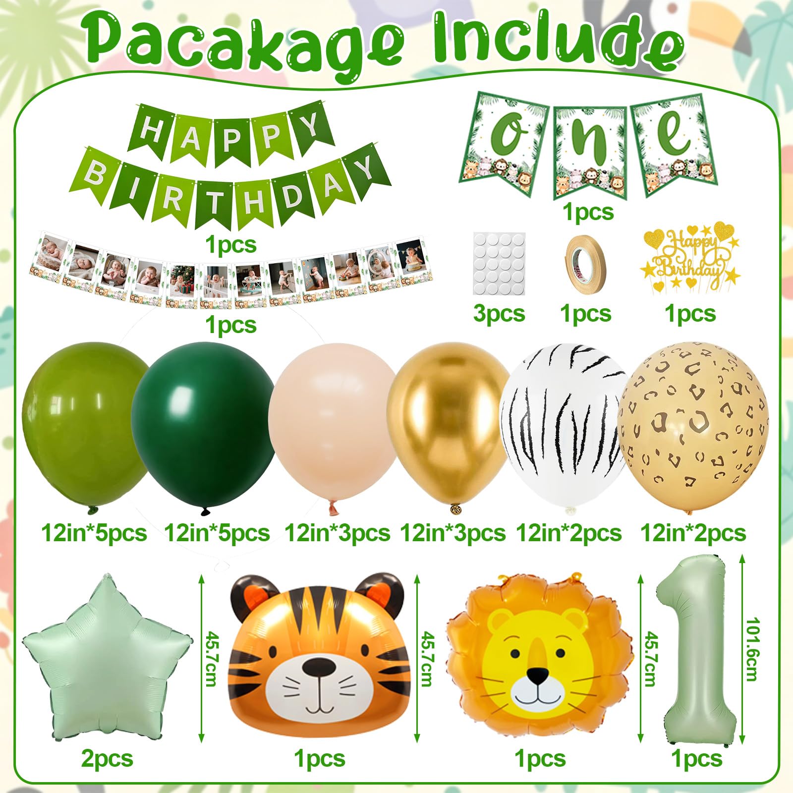 heitoyi-wild-one-deko-1-geburtstag-gr-n-safari-set image 2