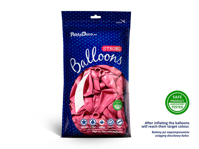 das-kost-mland-dekorationen-luftballon-uni-metallic-30-cm-pink-50-stk image 2