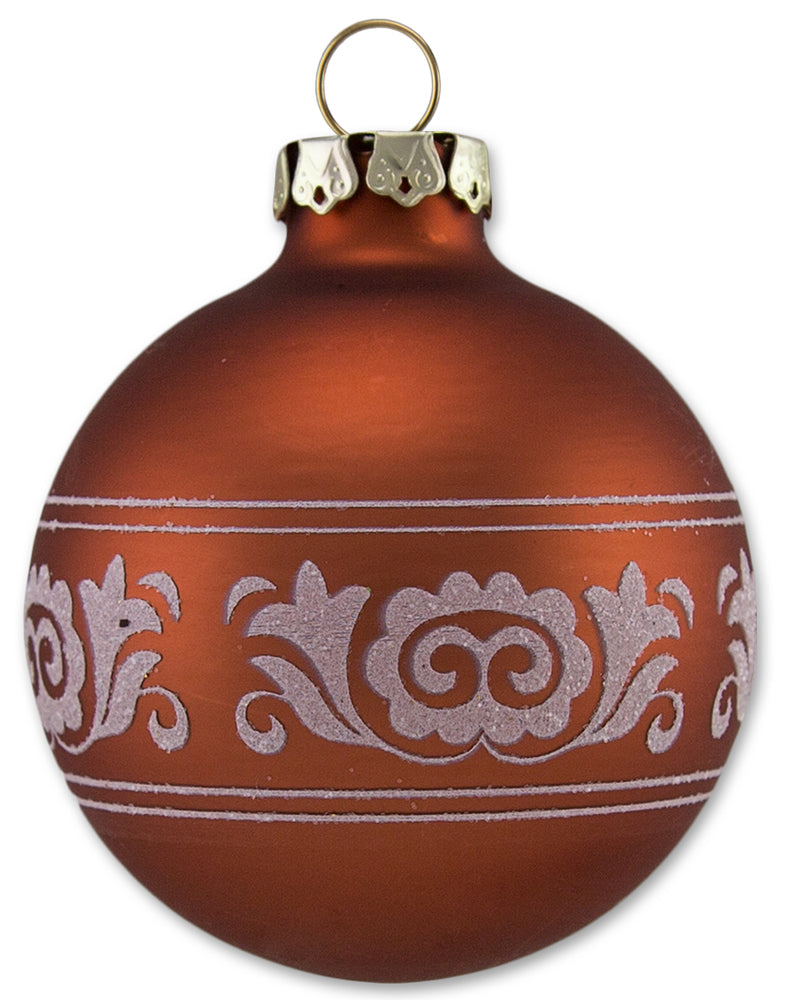 th-ringer-glasdesign-weihnachtskugel-set-8cm-kupfer-12-tlg-glitzer image 2