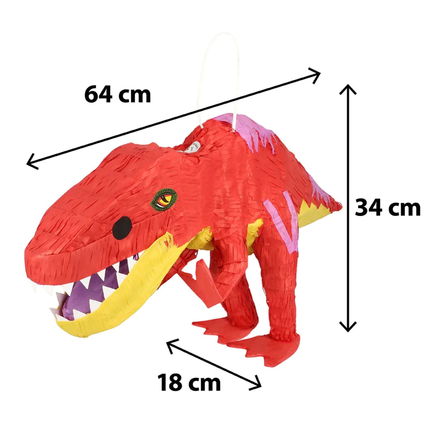 das-kost-mland-t-rex-pinata-64-cm-rot-zum-bef-llen image 3