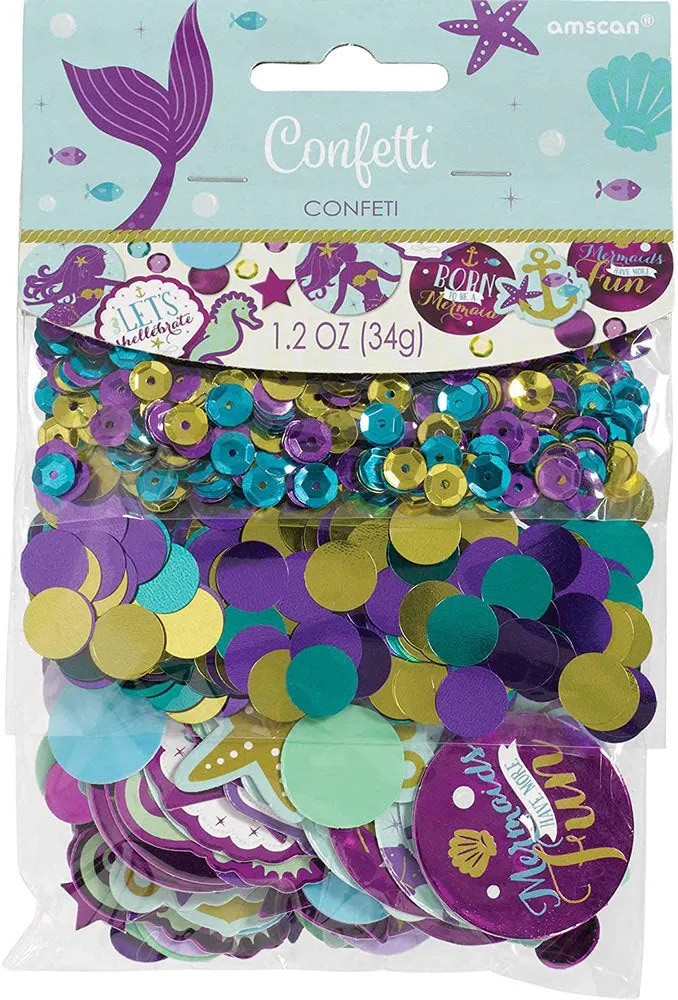 amscan-mermaid-wishes-konfetti-34-g-meerjungfrau-lila-gr-n image 1