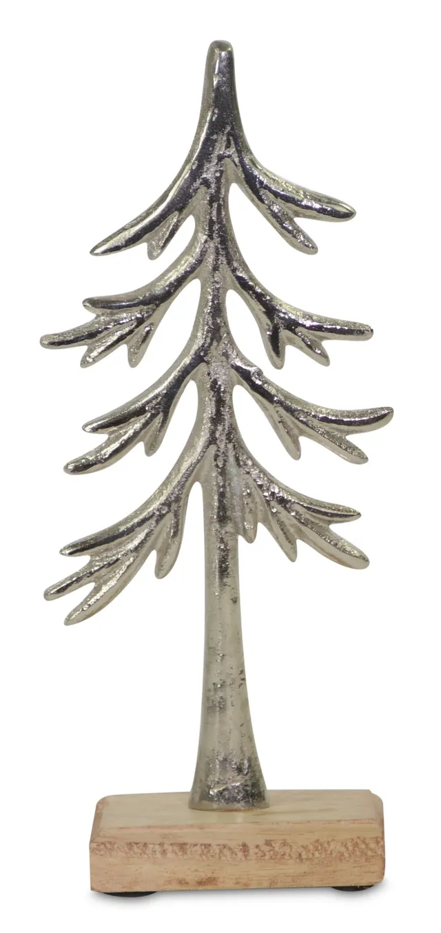 das-kost-mland-dekorationen-deko-baum-aluminium-silber-23cm image 1