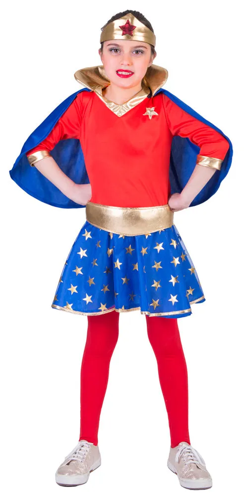 das-kost-mland-m-dchen-super-girl-kost-m-gr-e-140-mit-umhang image 1