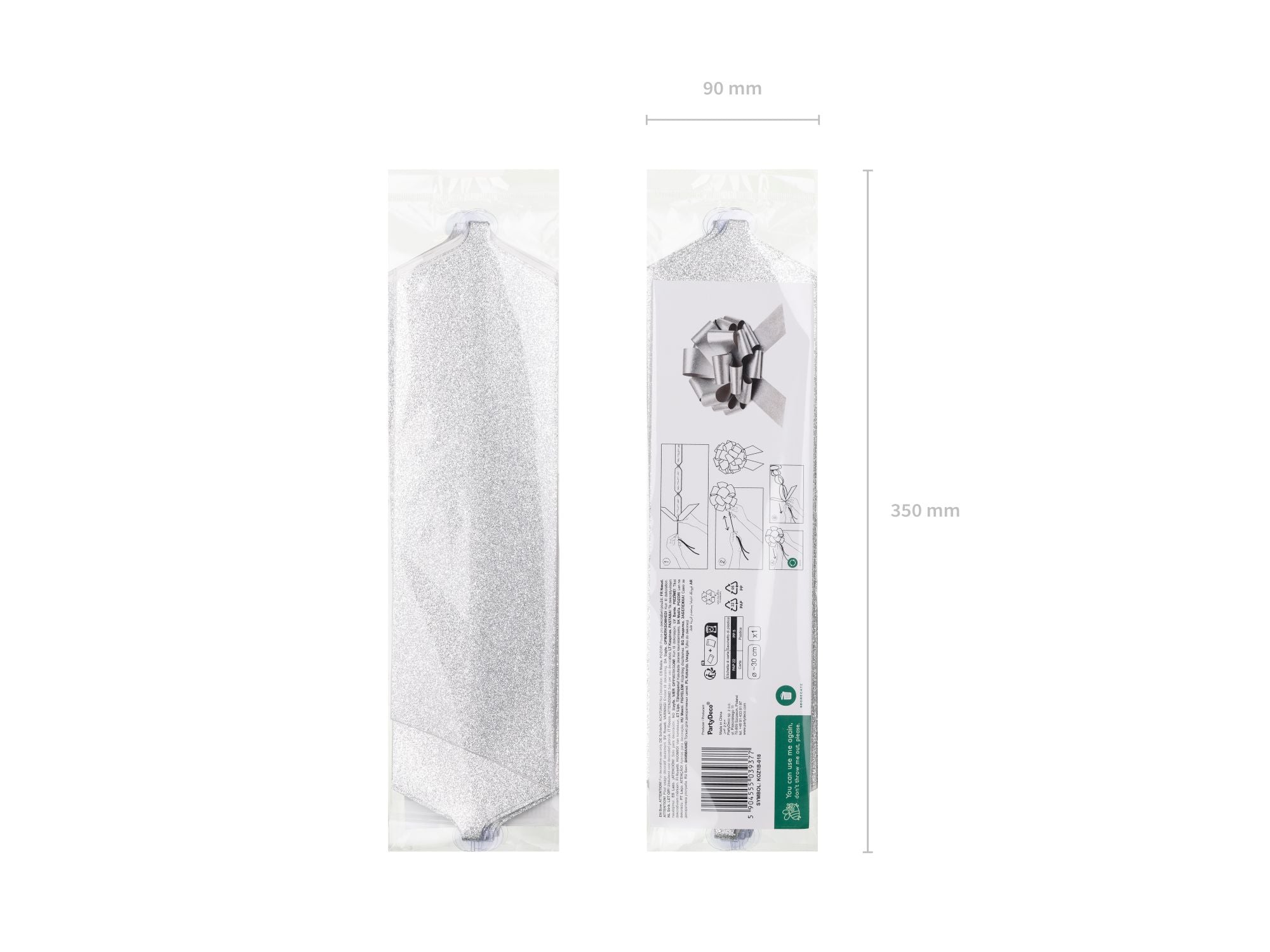 das-kost-mland-dekoschleife-30-cm-schleife-silber-diy image 2