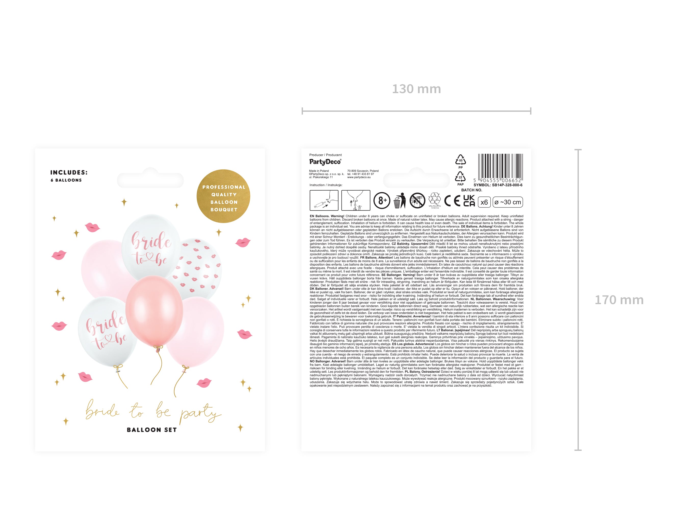 das-kost-mland-dekorationen-luftballon-bride-to-be-latexballon-6stk image 2