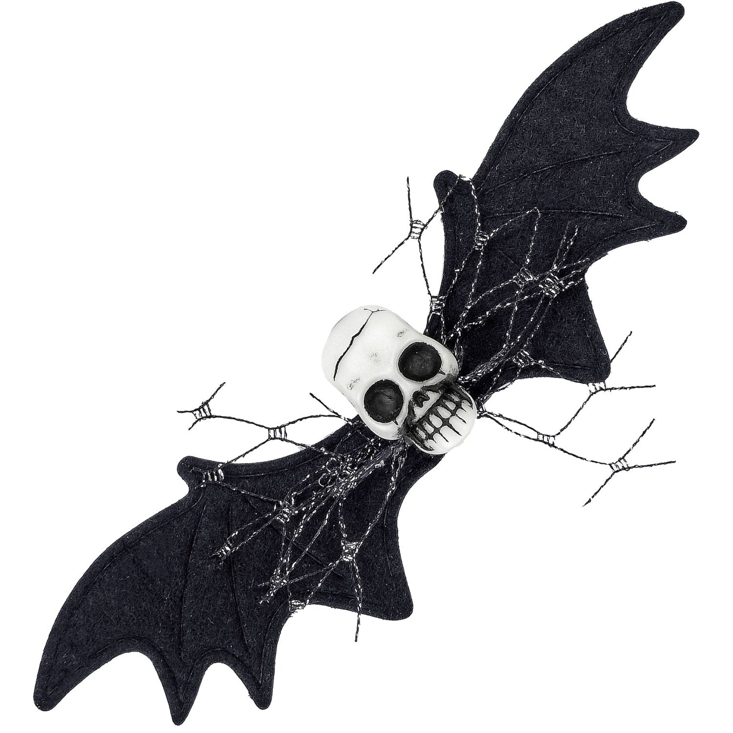 das-kost-mland-dekorationen-haarspange-fledermaus-totenkopf-schwarz image 1