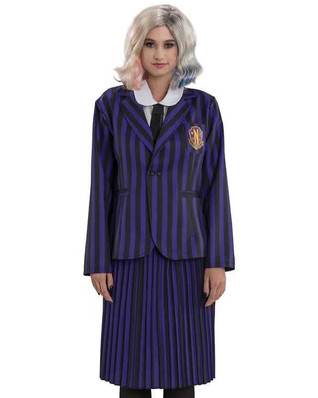 das-kost-mland-damen-wednesday-enid-kost-m-schuluniform-schwarz-lila image 1