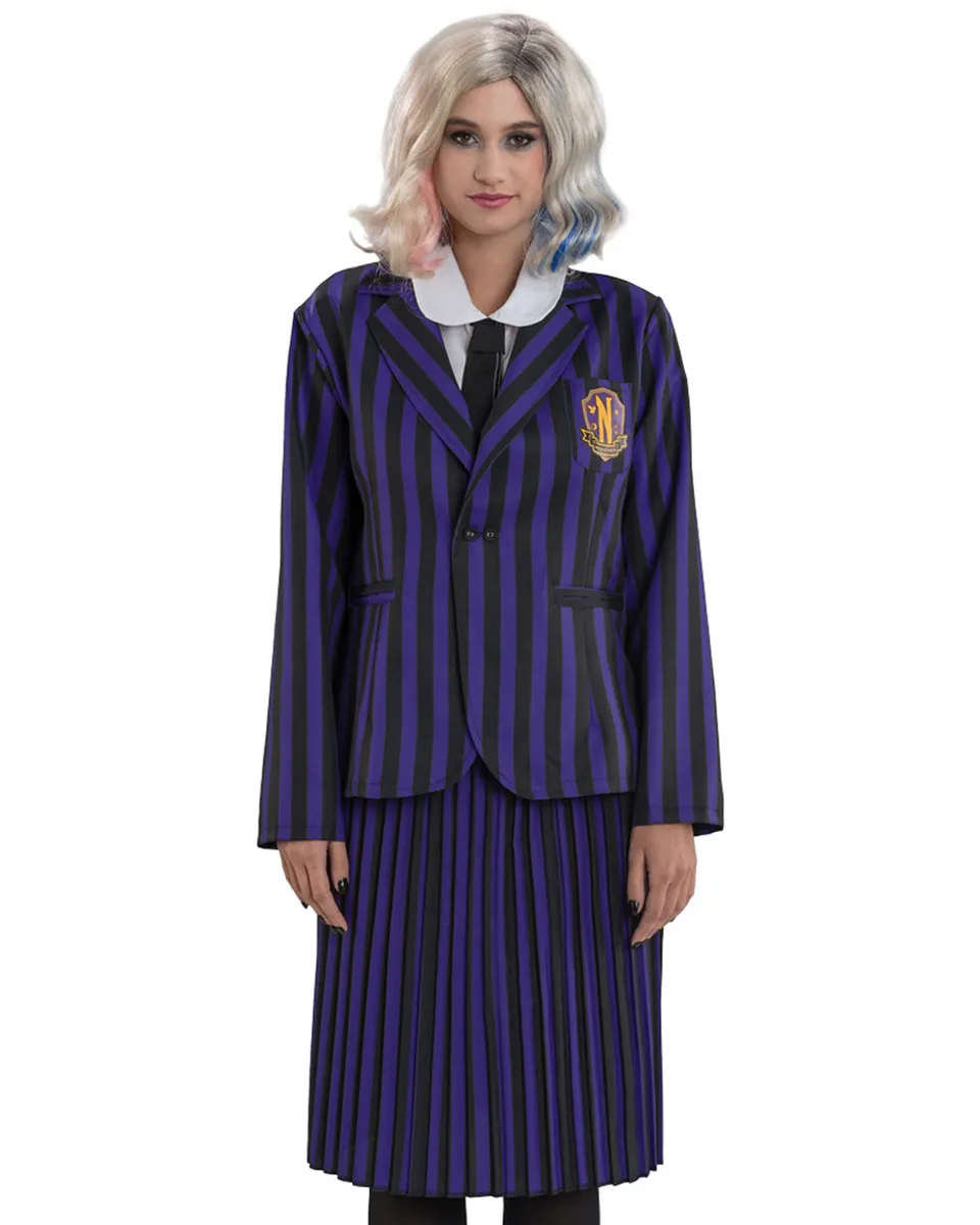 das-kost-mland-damen-wednesday-enid-kost-m-schuluniform-schwarz-lila image 1