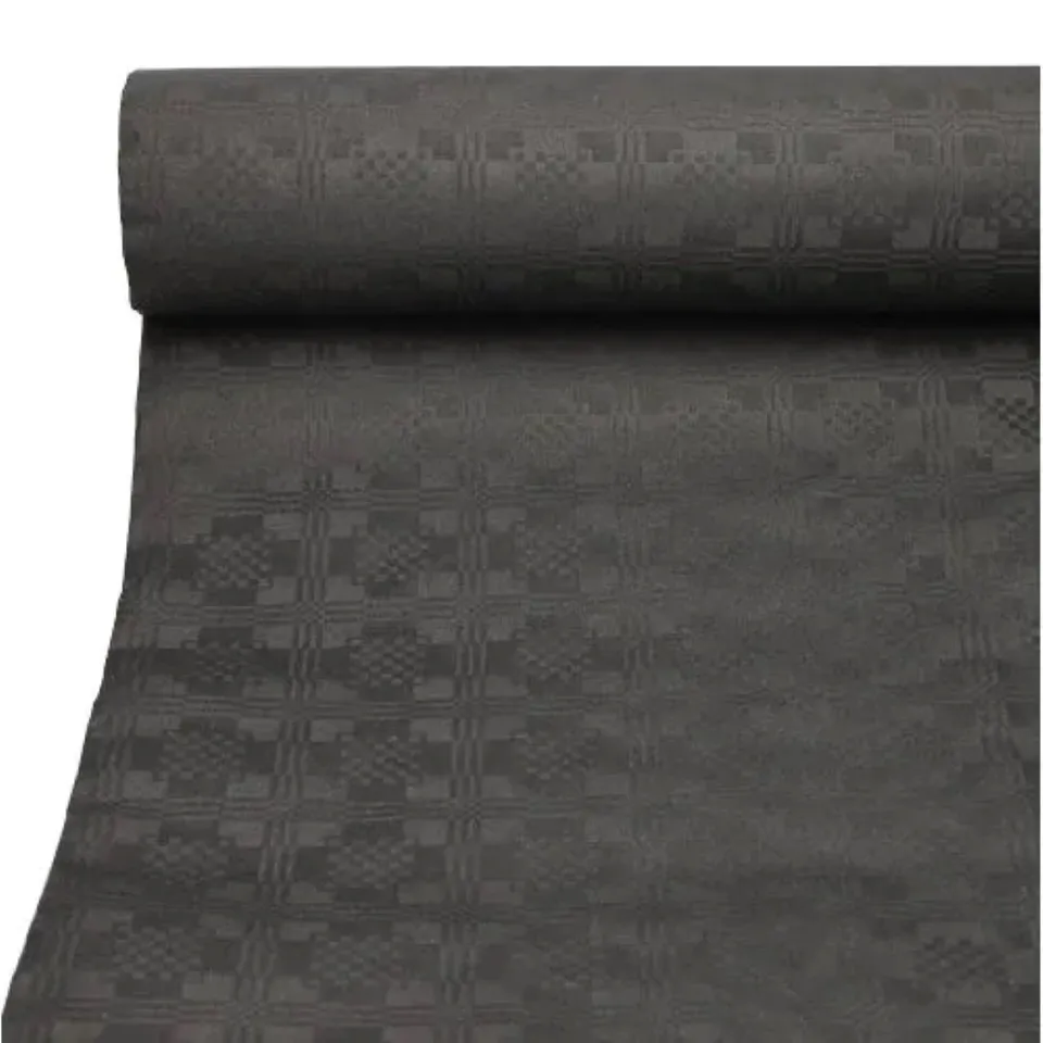 das-kost-mland-damast-tischdecke-papier-schwarz-50x1m-rolle image 1