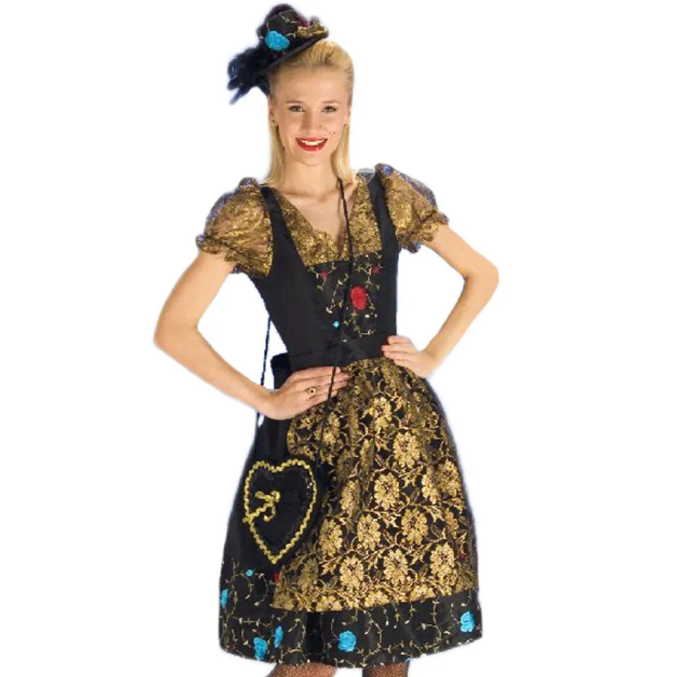 das-kost-mland-damen-dirndl-gloria-dirndlkleid-schwarz-gold-36-38 image 1