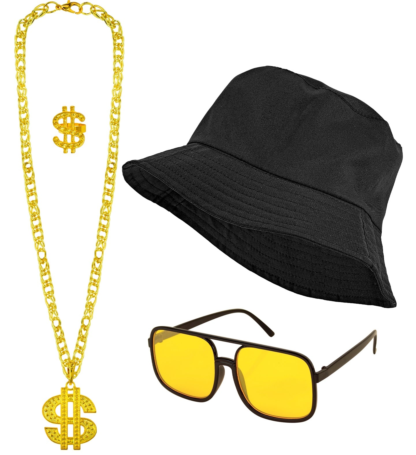 das-kost-mland-herren-90er-hip-hop-kost-mset-schwarz-gold image 2