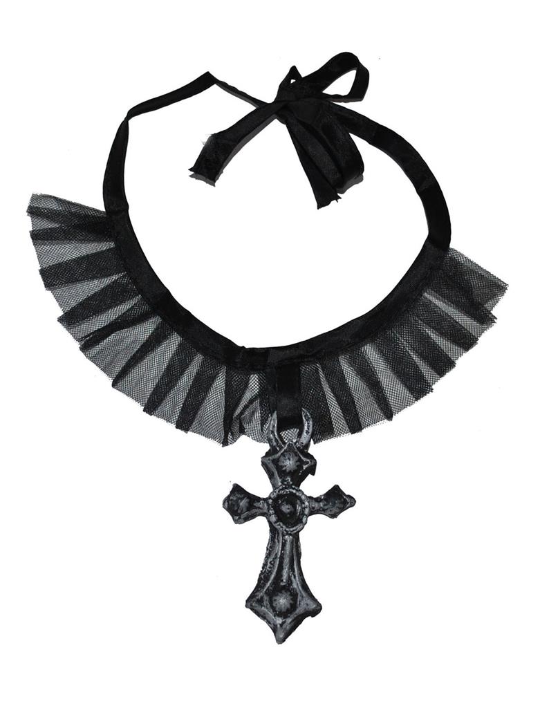das-kost-mland-halsband-mit-kreuz-kost-mkette-schwarz-einheitsgr-e image 1