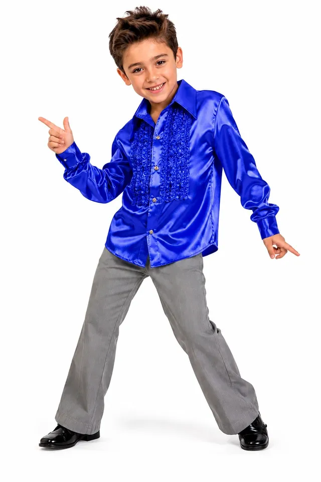 das-kost-mland-johnny-r-schenhemd-jungen-satin-blau-140 image 1