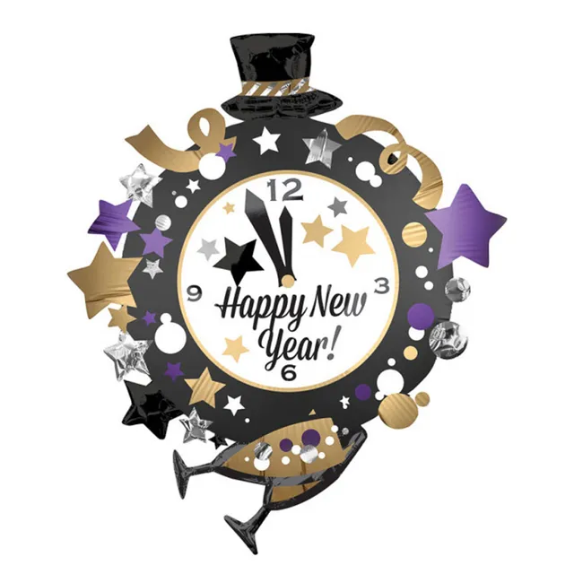 das-kost-mland-folienballon-uhr-happy-new-year-76x88cm image 1