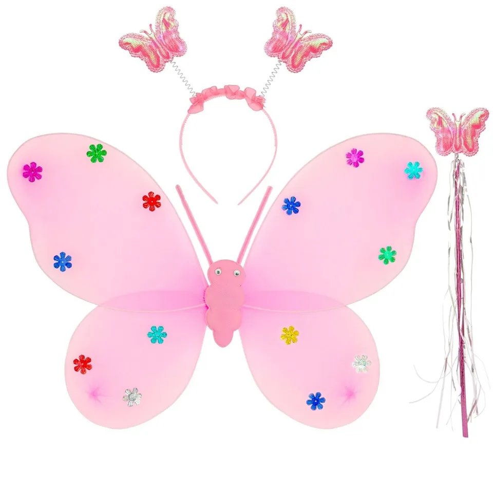das-kost-mland-schmetterlings-set-3-tlg-rosa-feenkost-m-kinder image 1