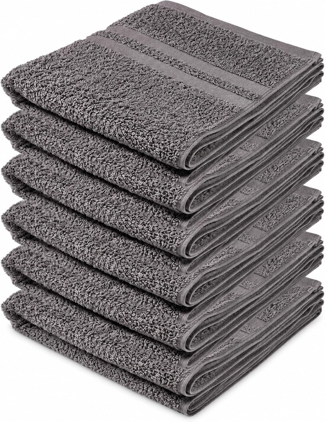 clinotest-luxus-handt-cher-set-50x100-grau-6er-baumwolle image 1