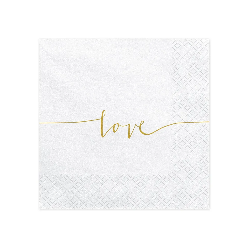das-kost-mland-love-servietten-wei-gold-33x33cm-20-stk image 1