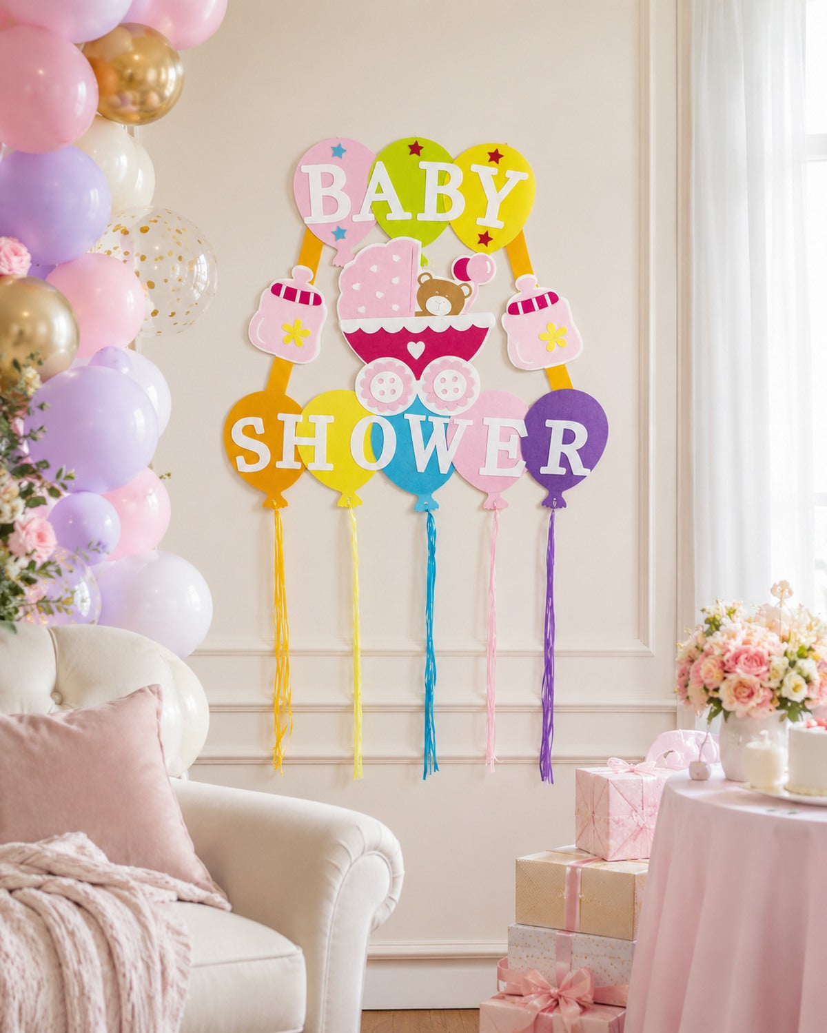 das-kost-mland-baby-shower-wandbild-xl-rosa-110x56-cm image 4