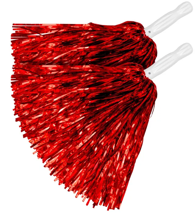 das-kost-mland-cheerleader-pompon-2-st-ck-metallic-rot-30-cm image 1