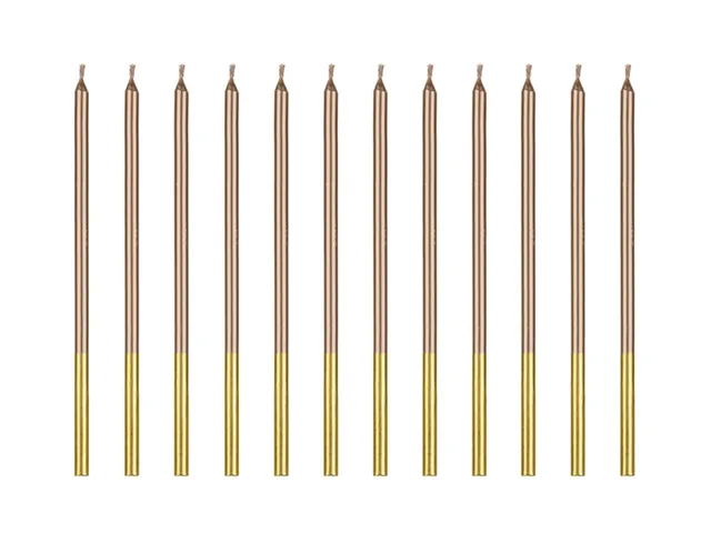 das-kost-mland-geburtstagskerzen-14-cm-ros-gold-12-stk image 1