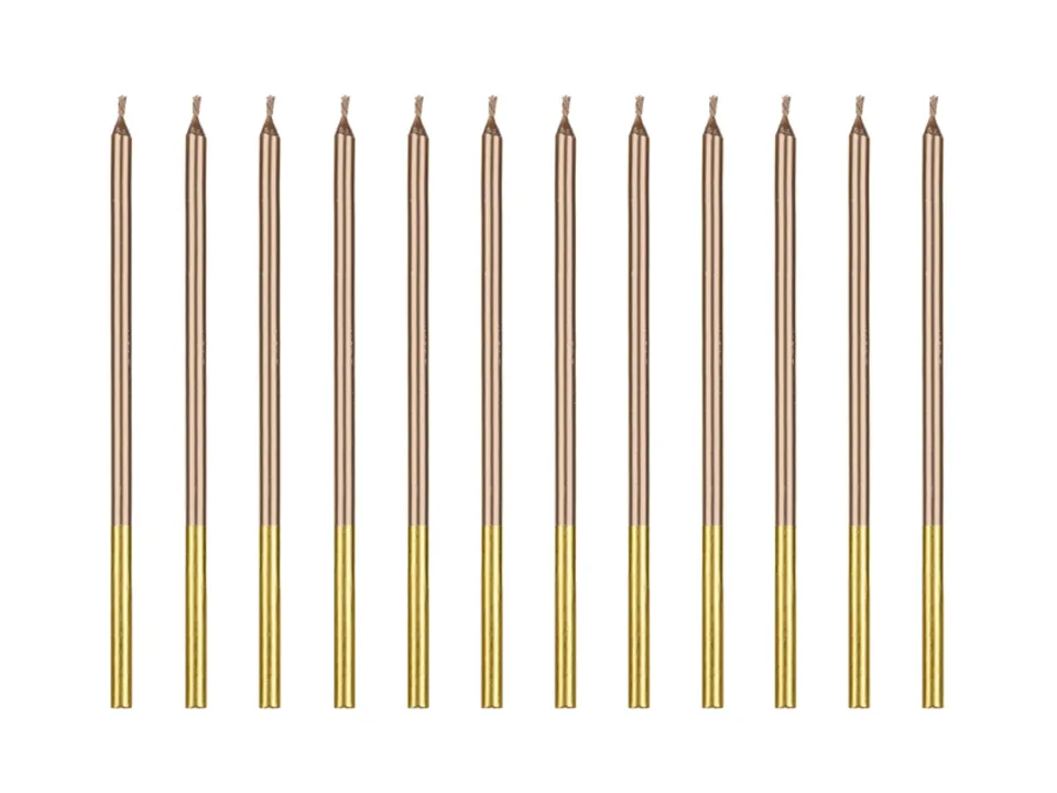 das-kost-mland-geburtstagskerzen-14-cm-ros-gold-12-stk image 1