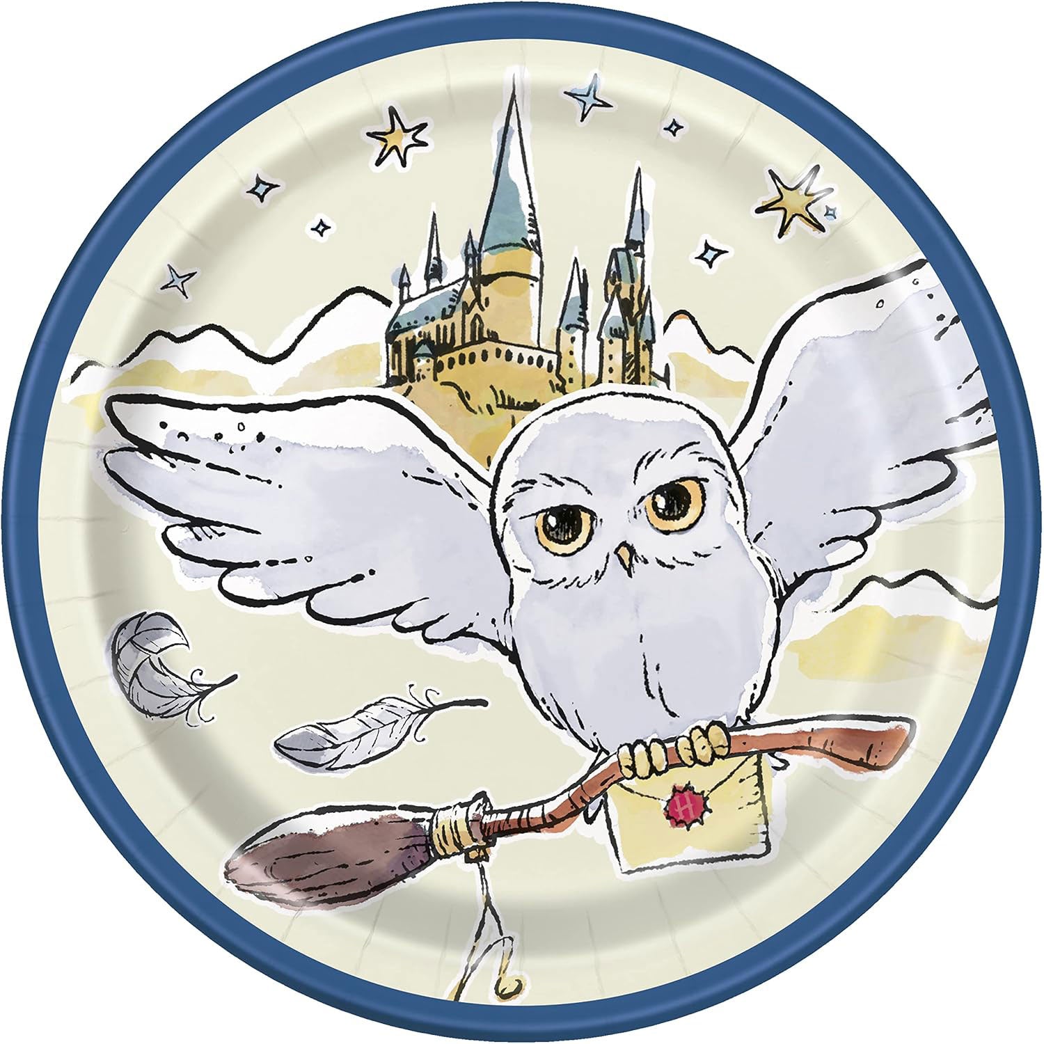 das-kost-mland-deko-pappteller-harry-potter-hedwig-18cm-8stk image 1