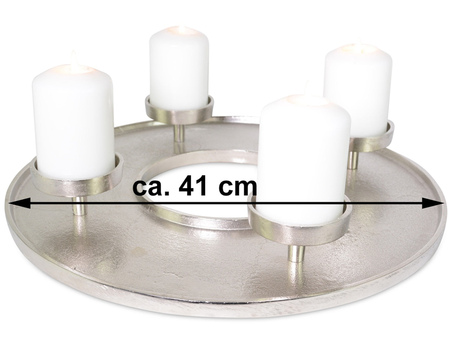 riffelmacher-adventskranz-kranzschale-metall-silber-41-cm image 2