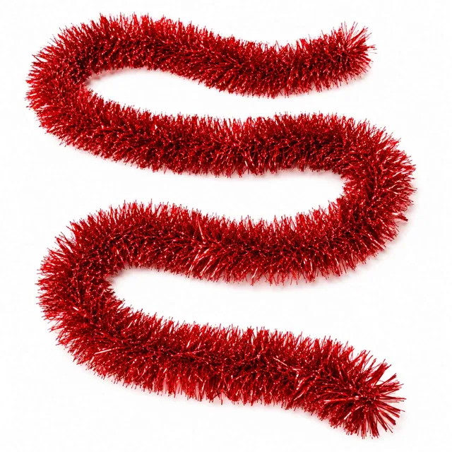 das-kost-mland-dekorationen-weihnachtsgirlande-lametta-rot-4m image 1