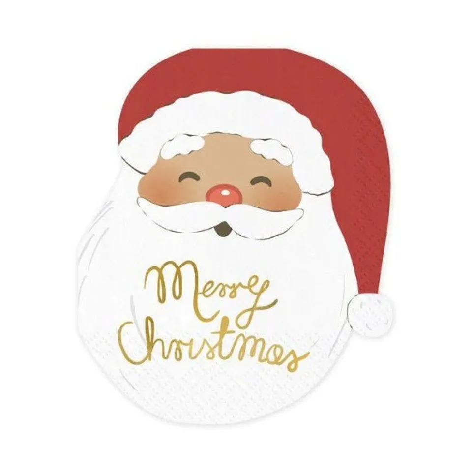 das-kost-mland-dekorationen-servietten-santa-12-stk-merry-xmas image 1