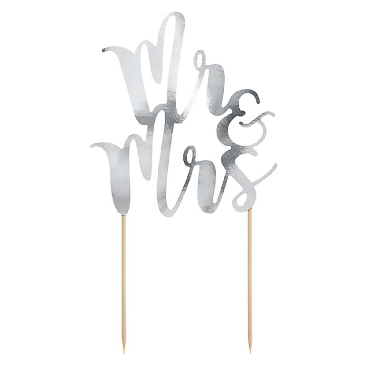 das-kost-mland-tortendeko-hochzeit-mr-mrs-silber-25-5-cm image 1
