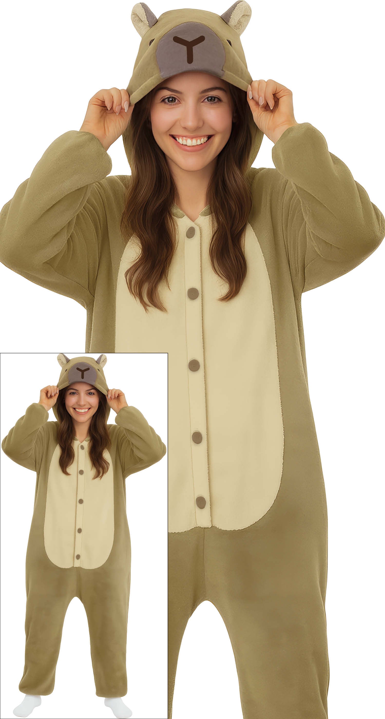 das-kost-mland-herren-pyjama-tierkost-m-capybara-braun-l image 2
