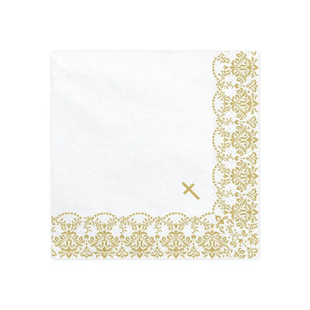 das-kost-mland-kommunion-servietten-gold-20-stk-33x33cm image 1