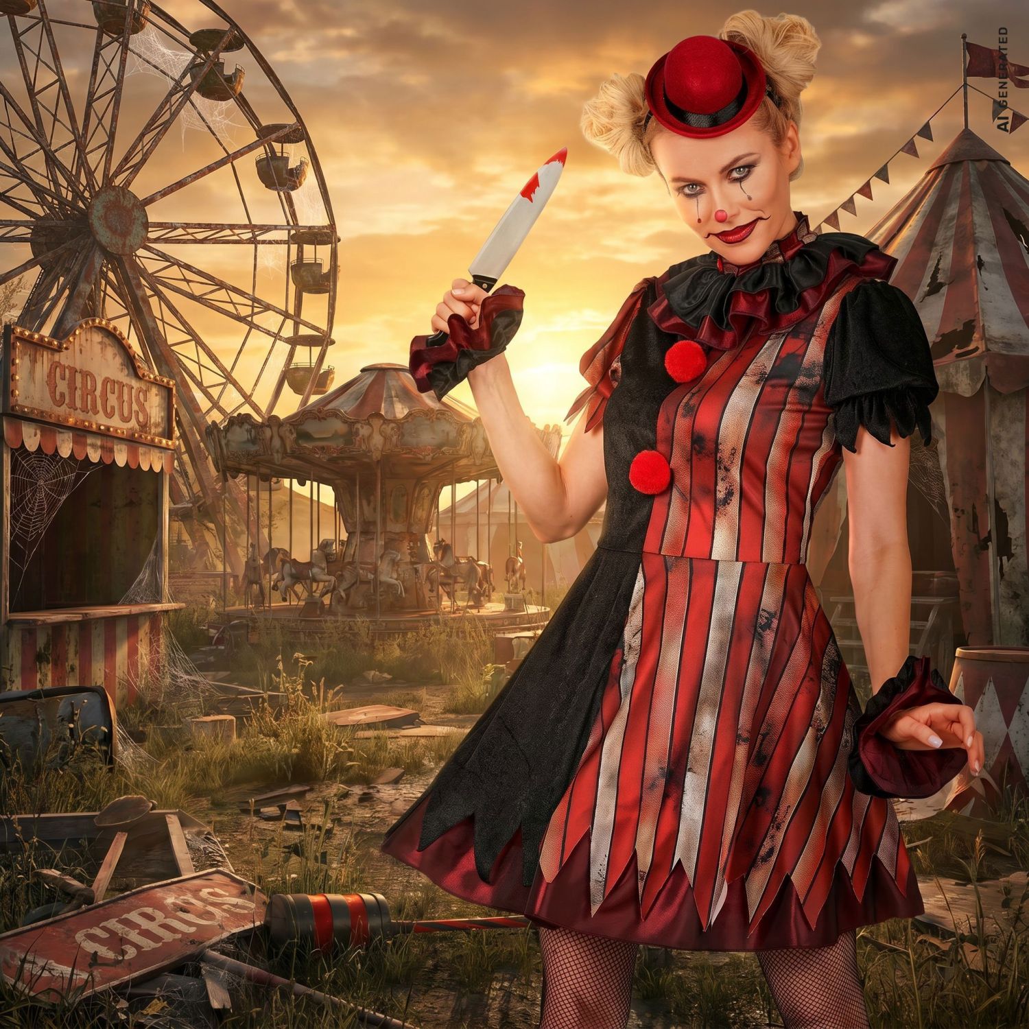das-kost-mland-wicked-clown-horror-clownin-kost-m-damen-gr-l-5-tlg image 5