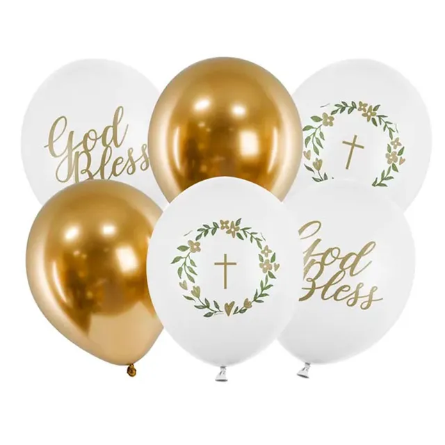 taufe-luftballon-god-bless-mix-30cm-6-st-ck-wei-gold image 1