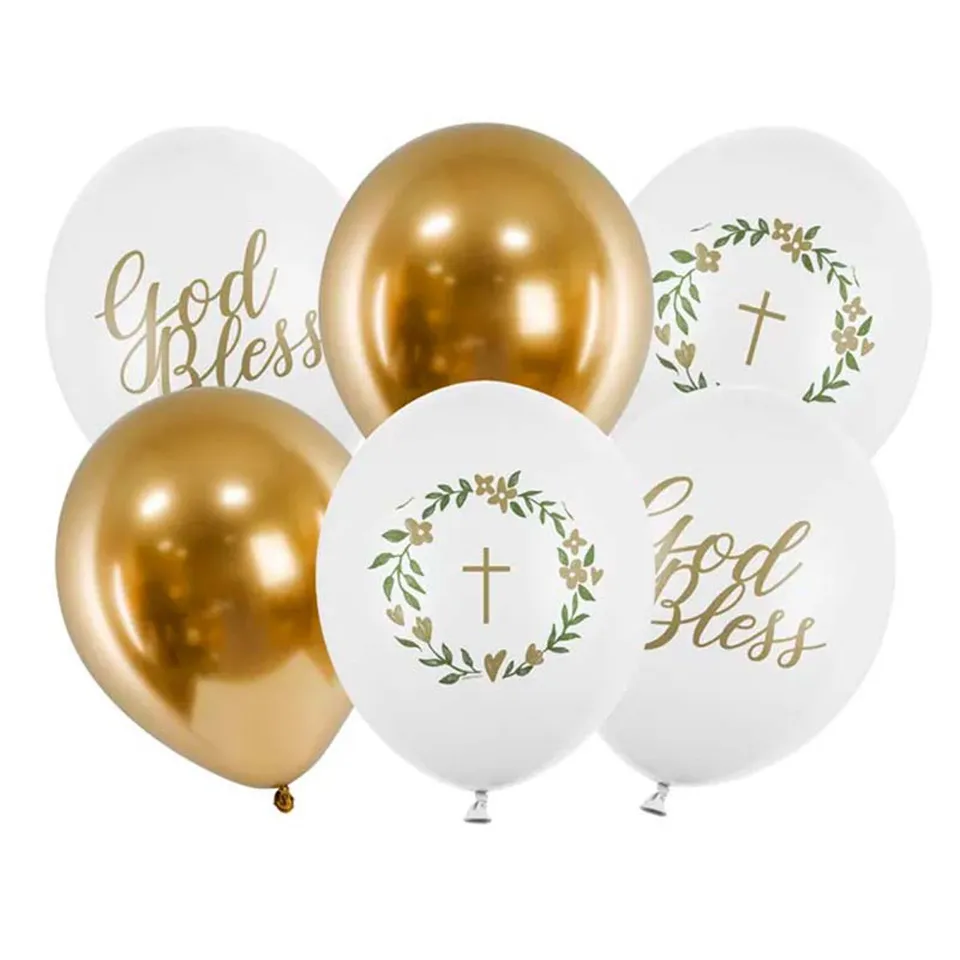 taufe-luftballon-god-bless-mix-30cm-6-st-ck-wei-gold image 1