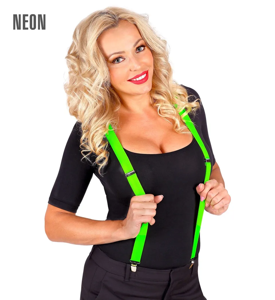 hosentr-ger-erwachsene-neon-gr-n-verstellbar-mit-clips image 1