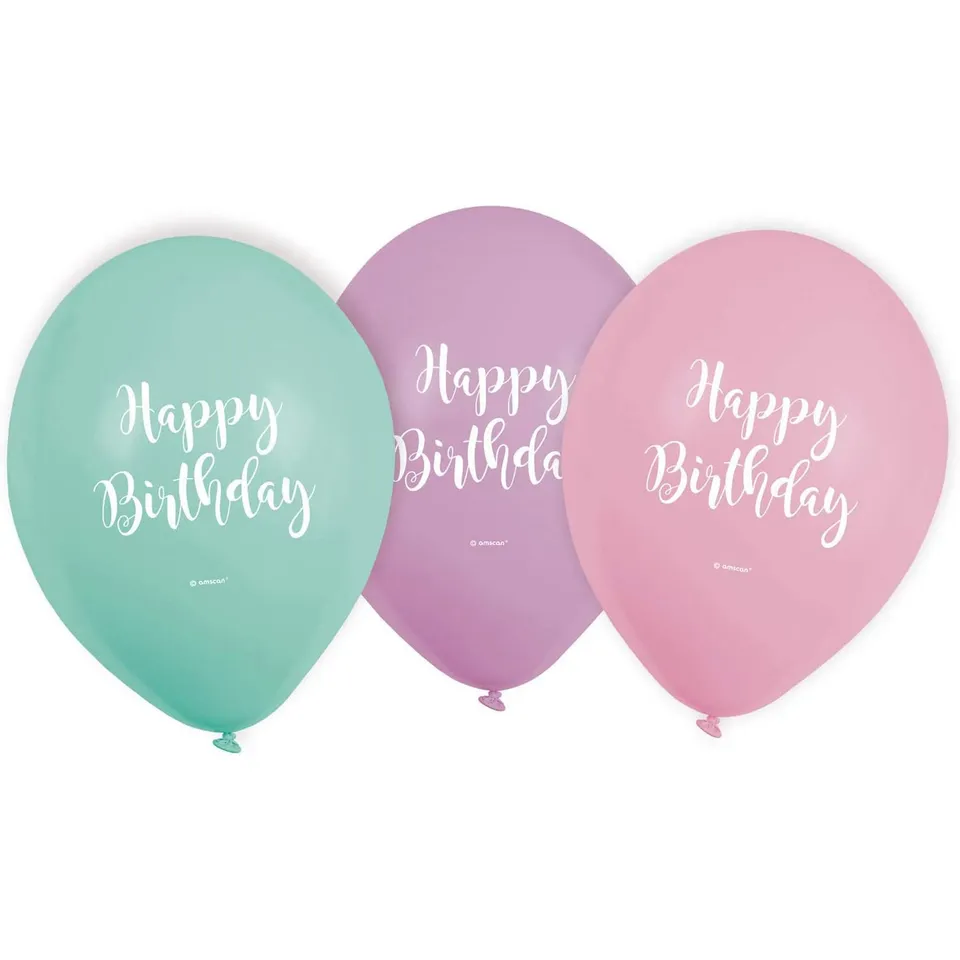 das-kost-mland-happy-birthday-luftballon-pastel-6stk-22-8cm image 1