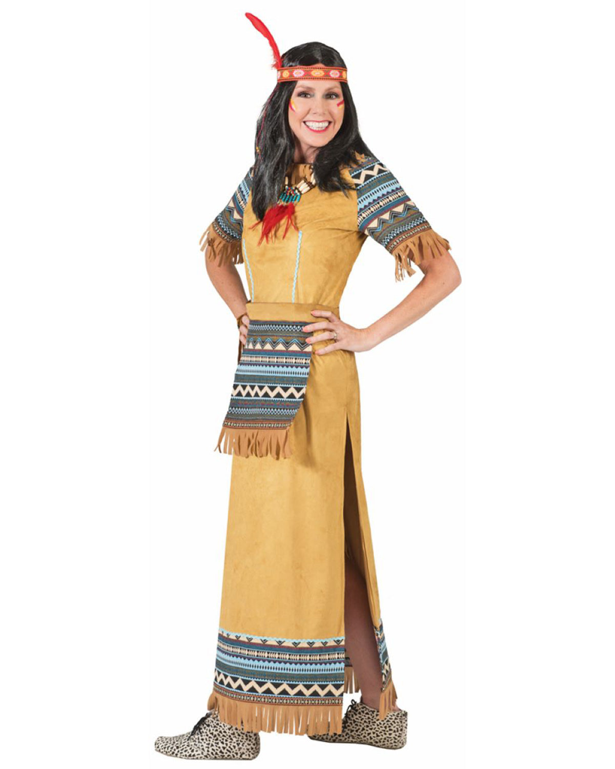 das-kost-mland-damen-cherokee-indianerin-kost-m-36-38-lang-braun image 1