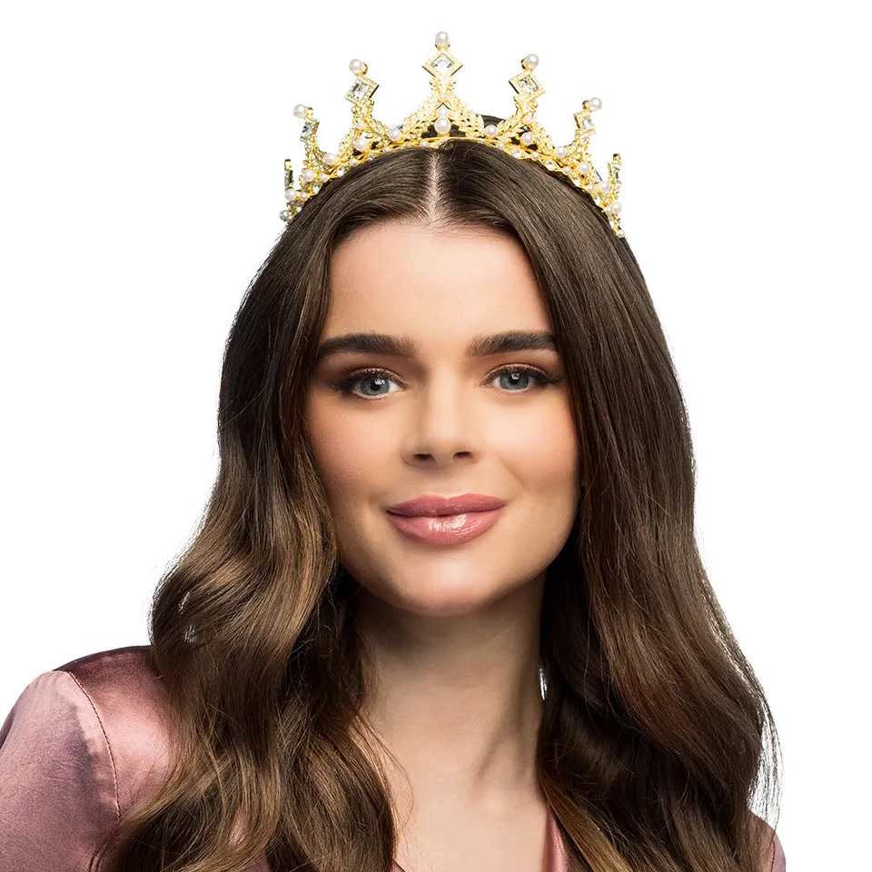 das-kost-mland-dekorationen-tiara-royal-elizabeth-metallkrone-gold image 1