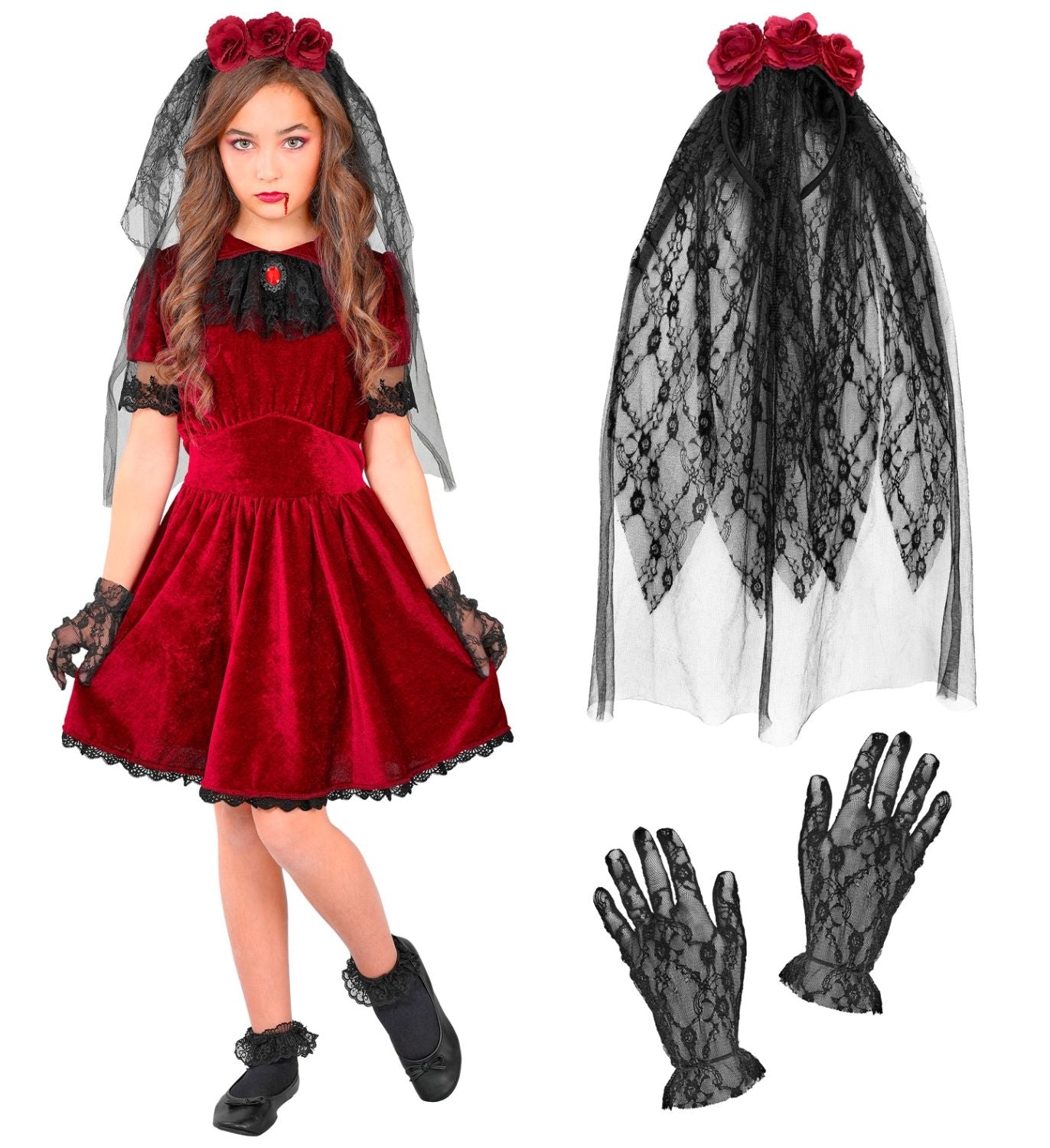 das-kost-mland-gothische-vampirbraut-m-dchenkost-m-kleid-rot-128 image 3