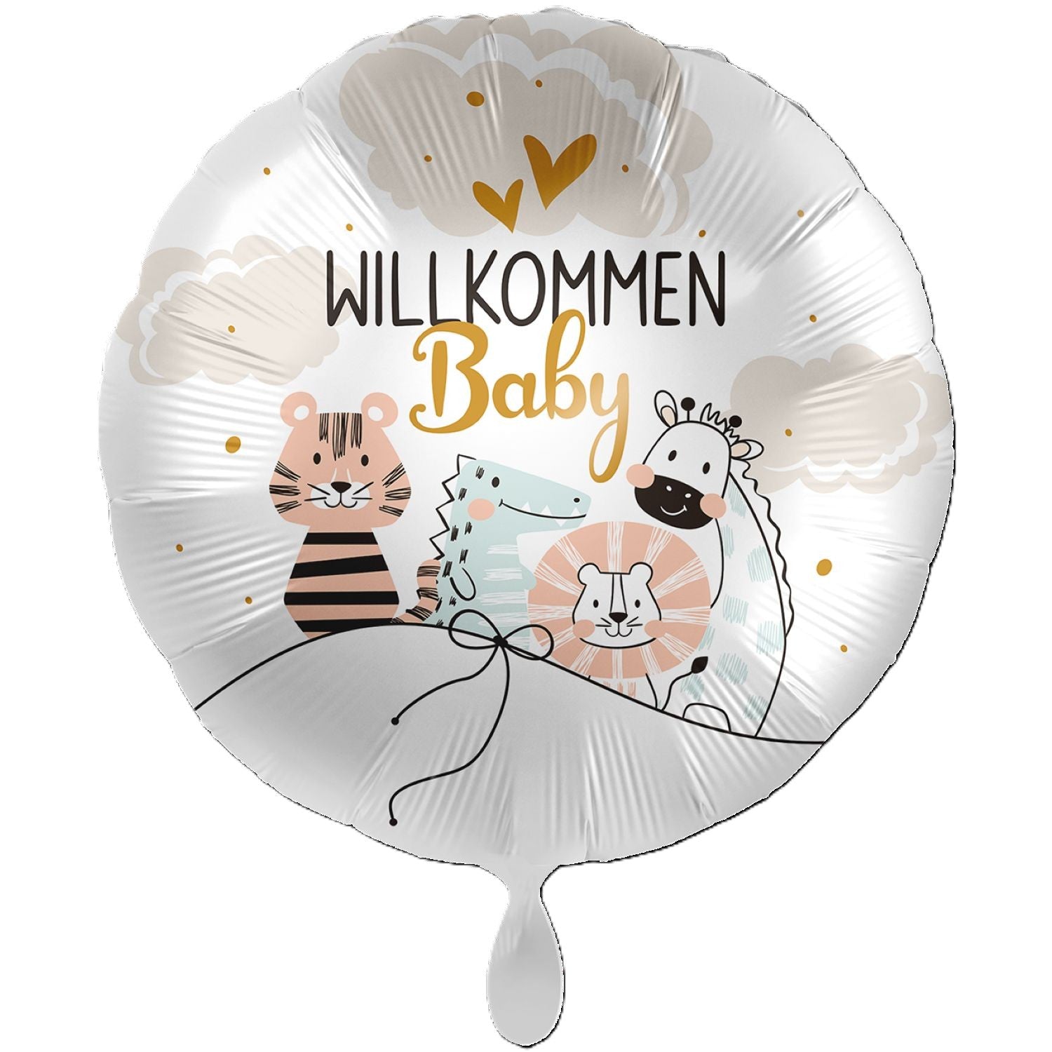 das-kost-mland-dekorationen-folienballon-71cm-willkommen-baby-rund-xxl image 1