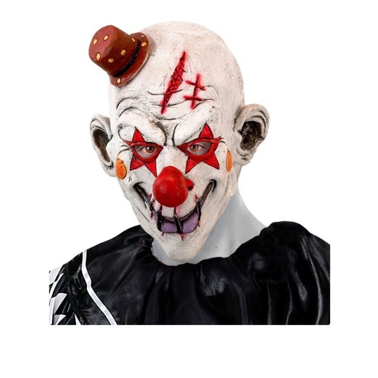 das-kost-mland-accessoires-maske-killerclown-mit-minihut-vollkopfmaske image 3