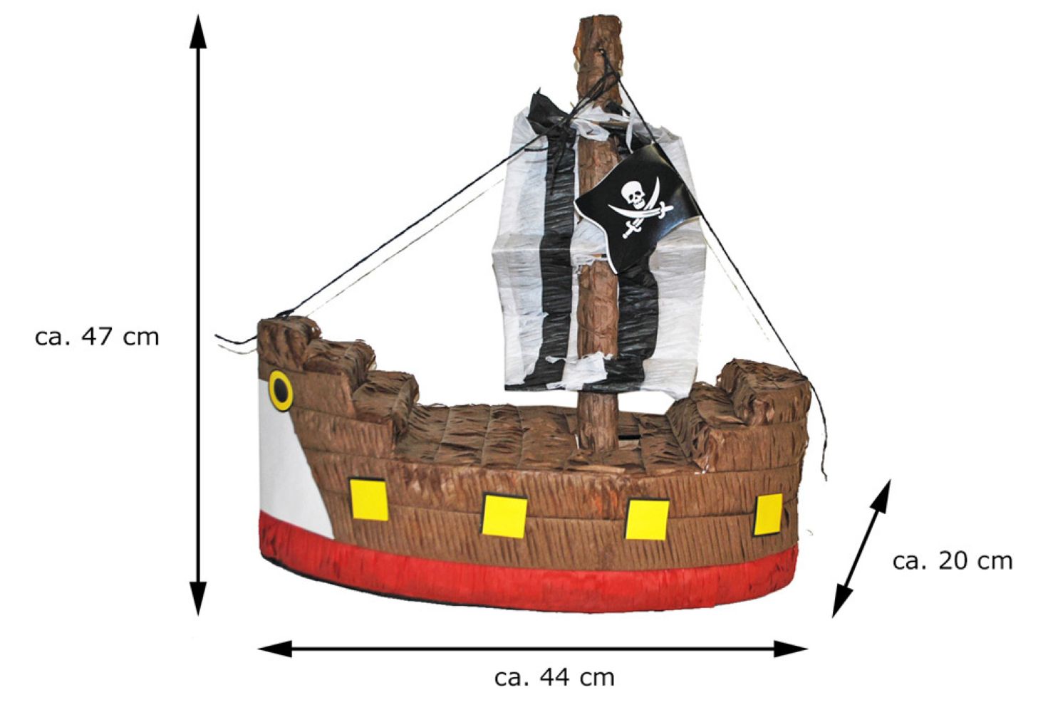 das-kost-mland-dekorationen-piraten-schiff-pinata-45x20x45cm image 2