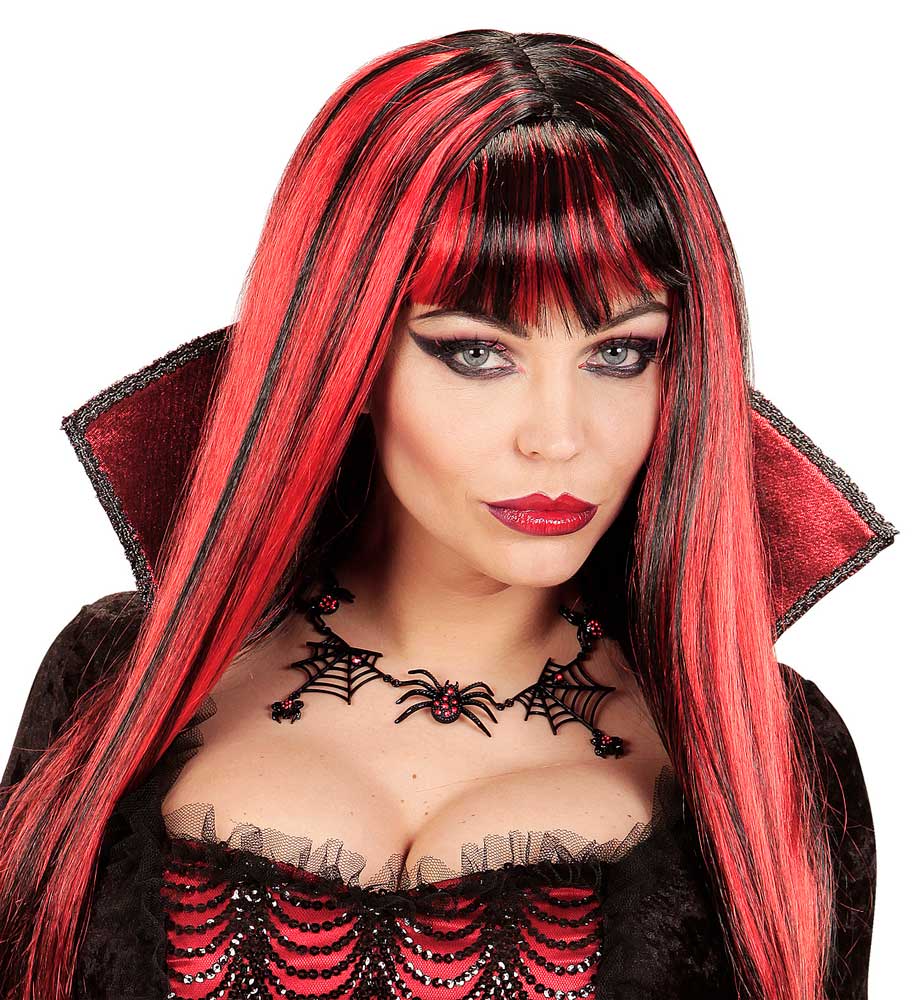 das-kost-mland-accessoires-strass-spinnen-halskette-schwarz-rot image 4