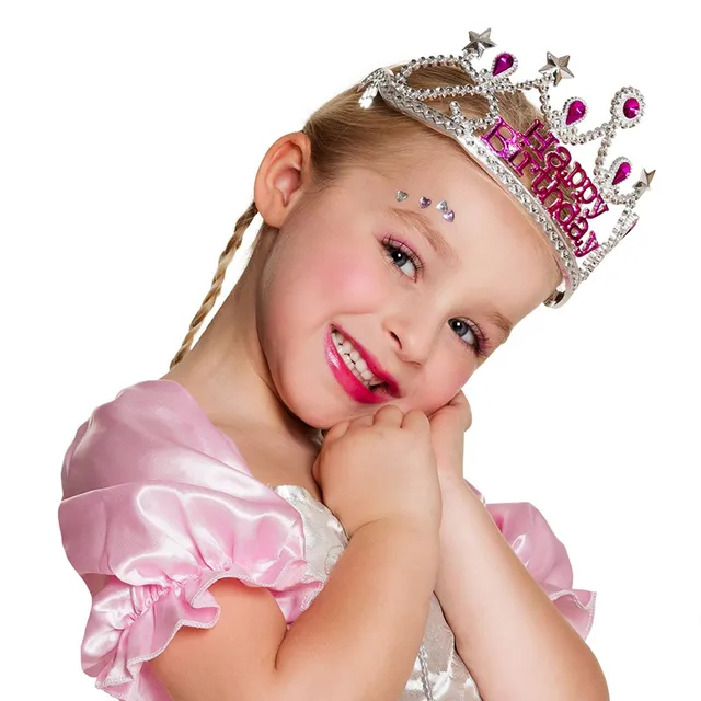 das-kost-mland-tiara-happy-birthday-krone-pink-silber-kinder image 1