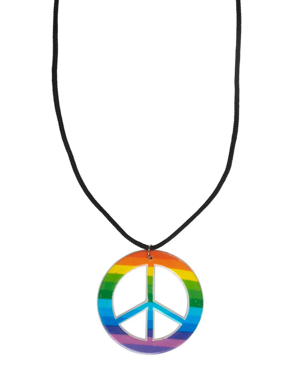 das-kost-mland-peace-halskette-regenbogen-hippie-multicolor image 1