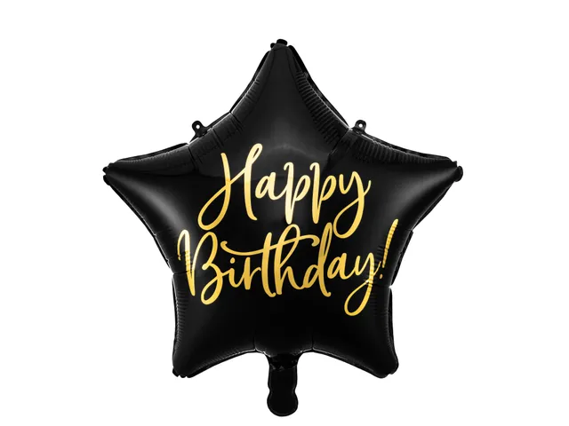 das-kost-mland-deko-stern-folienballon-happy-birthday-schwarz image 1
