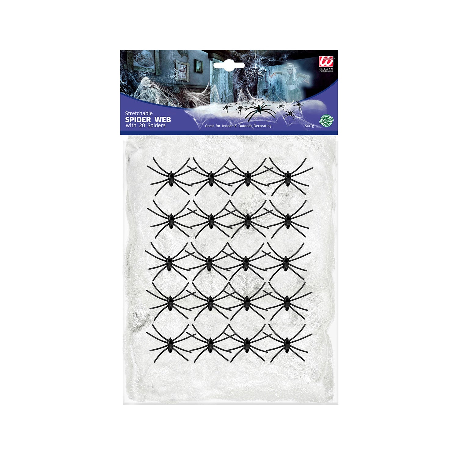 das-kost-mland-halloween-spinnennetz-500g-mit-20-spinnen image 1